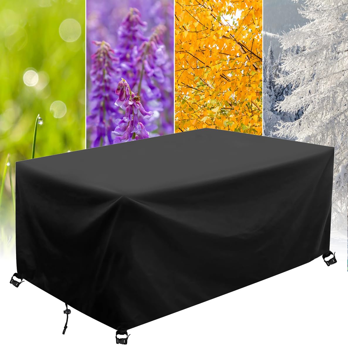 Gartenmöbel Abdeckung Winterfest Plane für Gartenmöbel 400x240x80cm/Länge x Breite x Höhe Oxford Gewebe Schutzhülle Terrasse Gartenmöbel Abdeckungen für Garten-möbel Sets Tische und Stühle