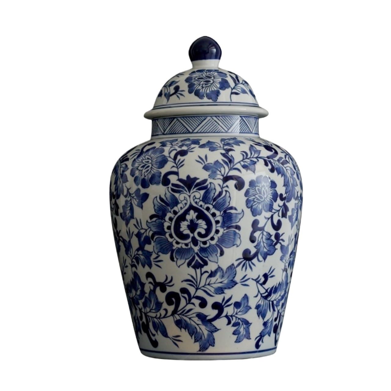 Ginger Jar Ceramic Vase Porcelain Storage Ginger Jar Decorative Ornament Decorative Storage(Blue White C)