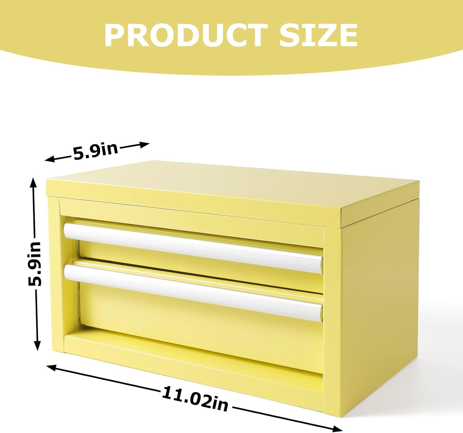 Mini Steel Tool Box with Drawers - Small Tool Chest for Small Item Storage Organizer - Portable Metal Toolbox Organizer with Tool Drawer (mini yellow)