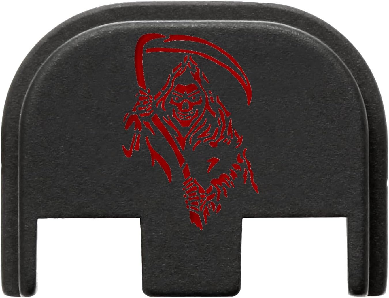 NDZ Performance Slide Cover Back Plate for Glock Gen 5 – Black Aluminum, Custom Laser Engraved with Color Fill Options – Fits G17 G19 G19X G20 G21 G22 G23 G26 G27 G29 G30 G34 G45 G47 G49, PSA Dagger