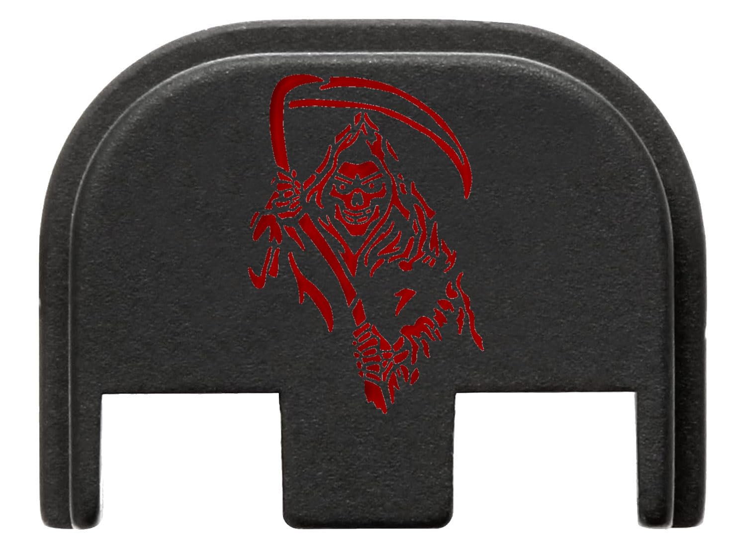 NDZ Performance Slide Cover Back Plate for Glock Gen 5 – Black Aluminum, Custom Laser Engraved with Color Fill Options – Fits G17 G19 G19X G20 G21 G22 G23 G26 G27 G29 G30 G34 G45 G47 G49, PSA Dagger