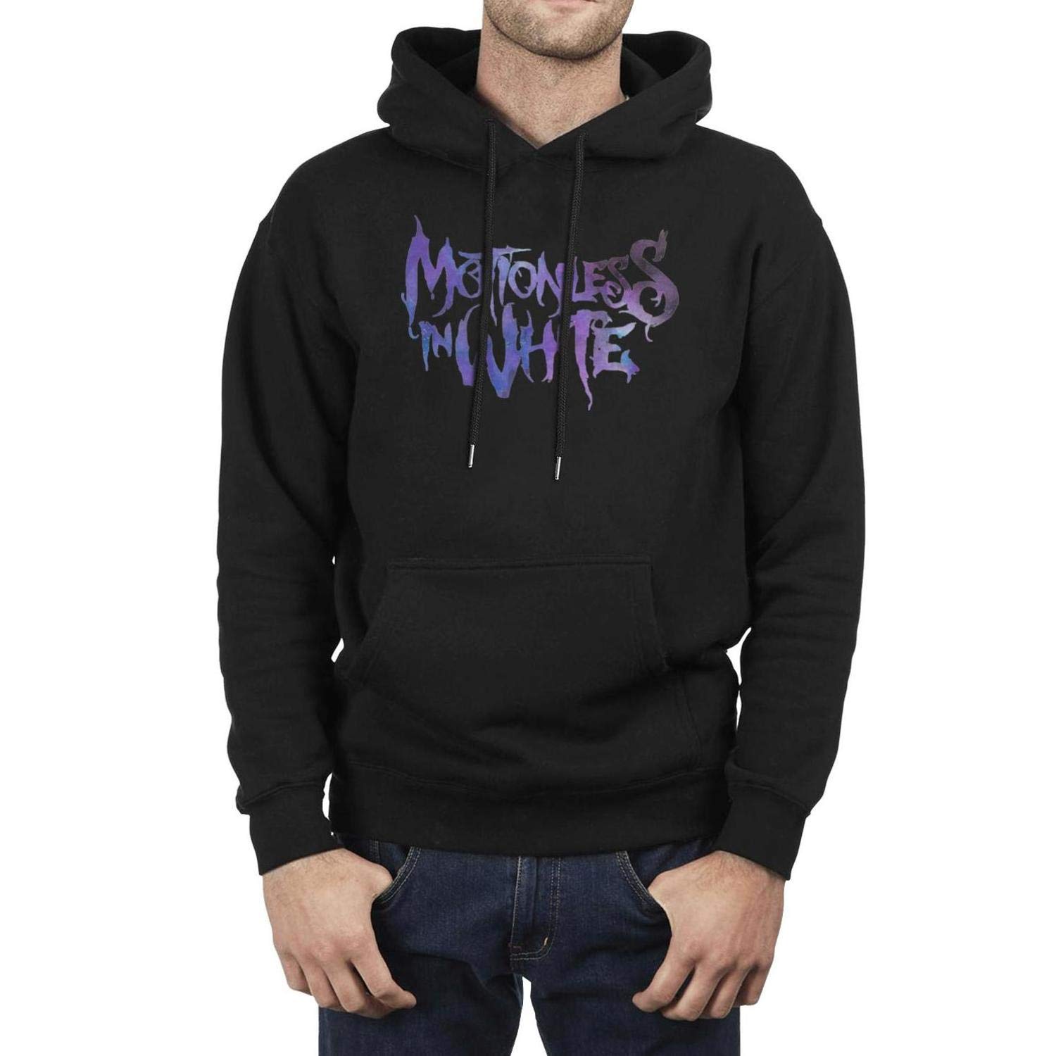 Mens Guys Fleece Pullover Hoodie Sweatshirt Motionless-in-White-Font-Album- for Mens