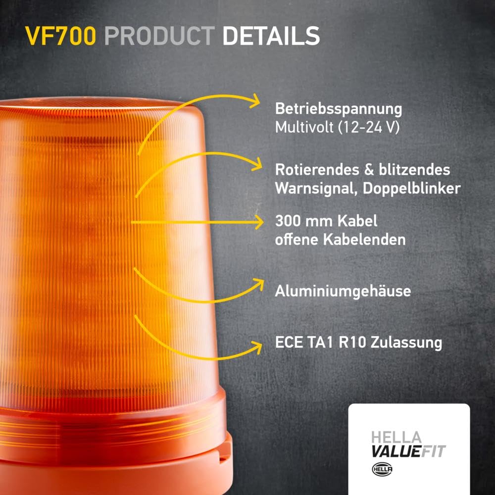 Hella VALUEFIT LED Rotativo - Luz de aviso, de destellos VF700 LED