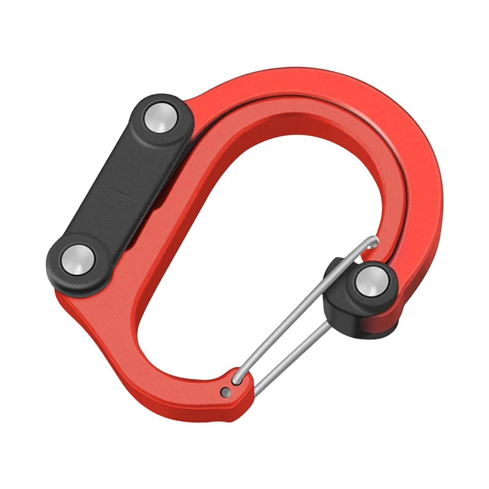 Heavy Duty Carabiner - Heavy Duty D Shaped Aluminum Carabiner Clip - 360 Degree Rotating Folded Joints Hooks, Multipurpose Aluminum D Shaped Clip Hook for Home Gym