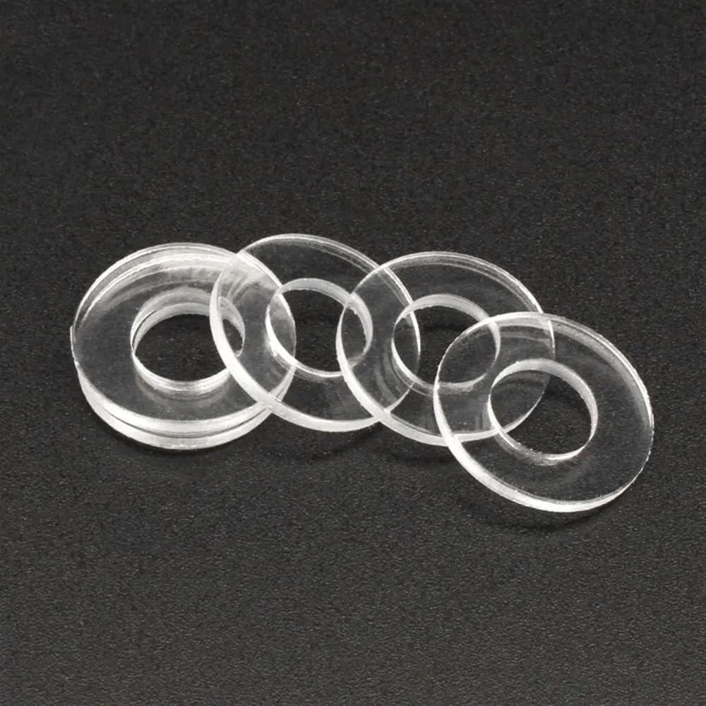 Arandelas variadas 50/100/200 piezas de anillos espaciadores de anillo de plástico blando transparente de PVC, arandelas de sujeción planas aislantes M1.2 M1.4 M1.7 M1.8 M2 M2.5 M3 M4 M5 M6~ M12(M10x1