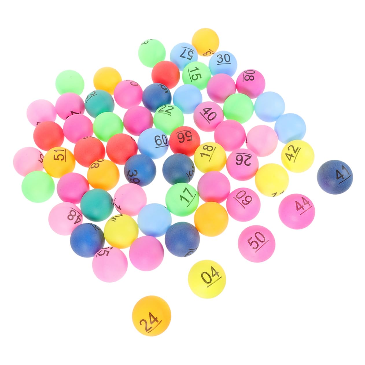 HANABASS 90 Bunte Nummerierte Kugeln aus Kunststoff für Bingo und Tombola 1-90 Einfach zu Verwenden Fair und Gerecht für Spiele und Karnevalspreise