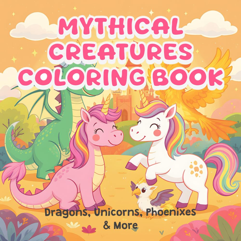Mythical Creatures Coloring Book: Dragons, Unicorns, Phoenix & More