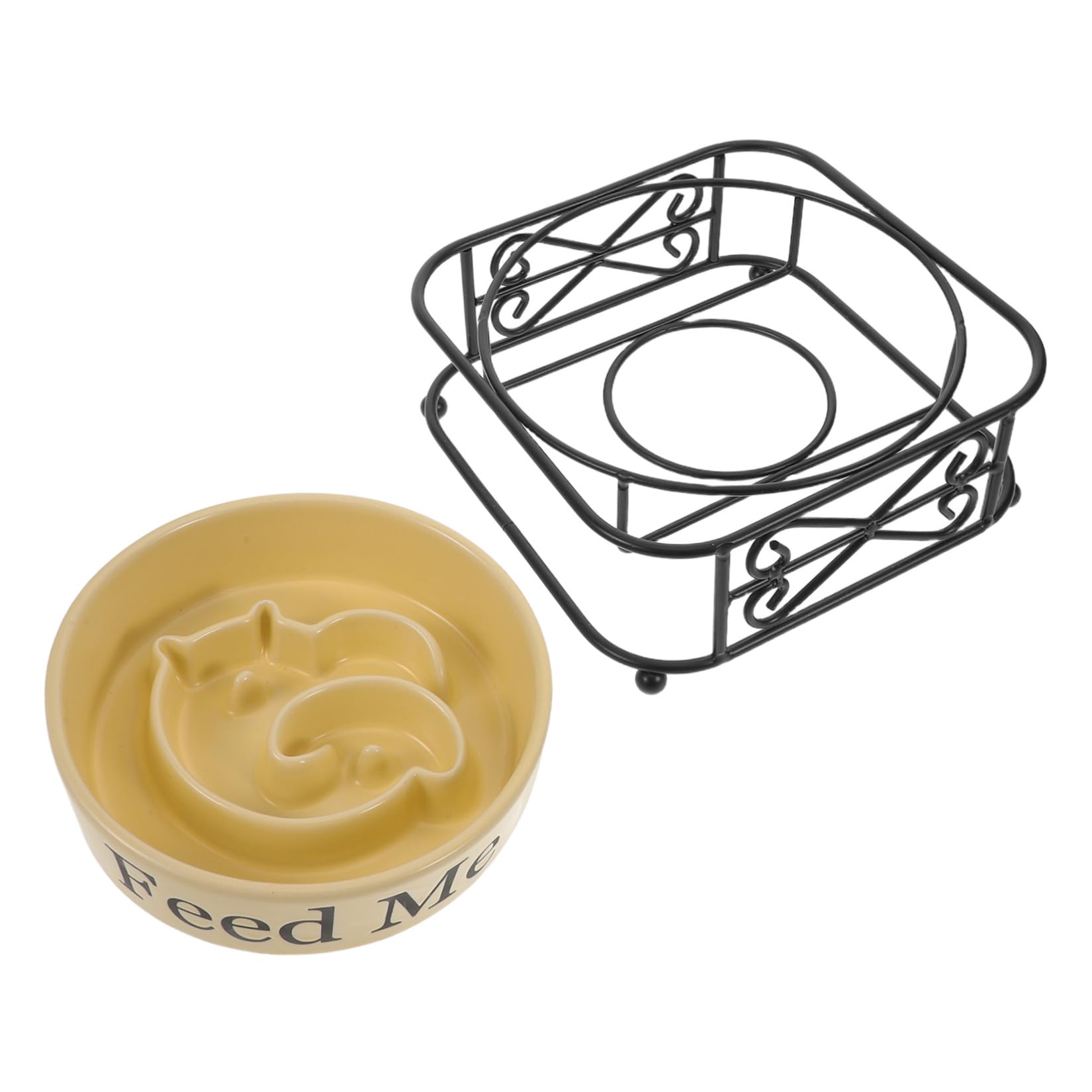 Ciotola Slow Feeder per Cani in Ceramica Rialzata, Ciotola per Gatti, Base Antiscivolo, Design Stabile Anti-ribaltamento, per Casa e Decorazione, per Gatti e Gattini