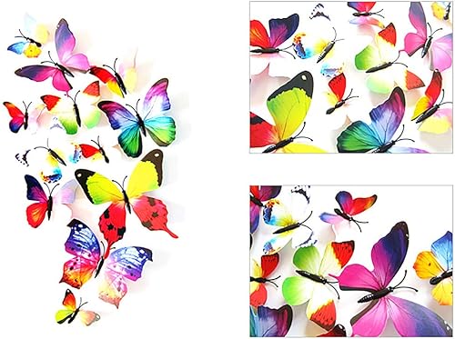 Miniatura 4 de Somotersea 24 calcomanías de pared de mariposa 3D extraíbles para refrigerador, calcomanías decorativas para decoración de habitación de niños,