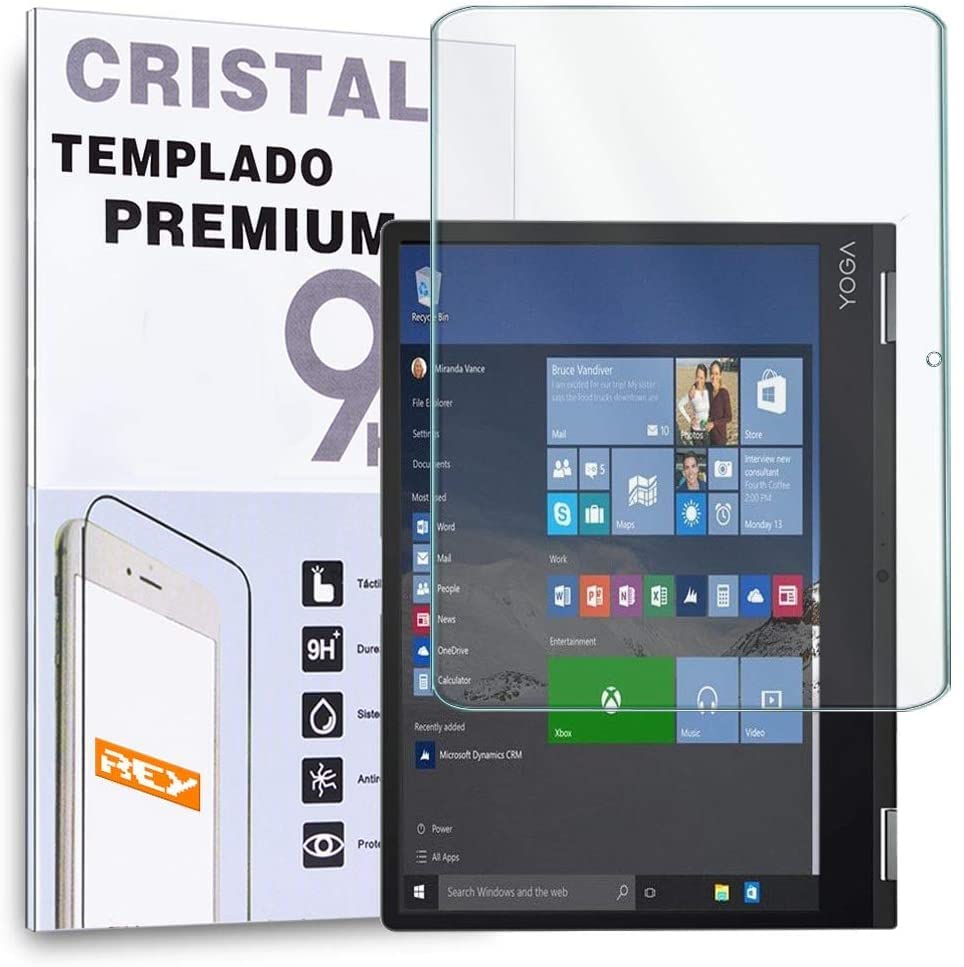 REY Protector de Pantalla Frontal para Lenovo Yoga Book 10.1', Cristal Vidrio Templado Premium Táblet