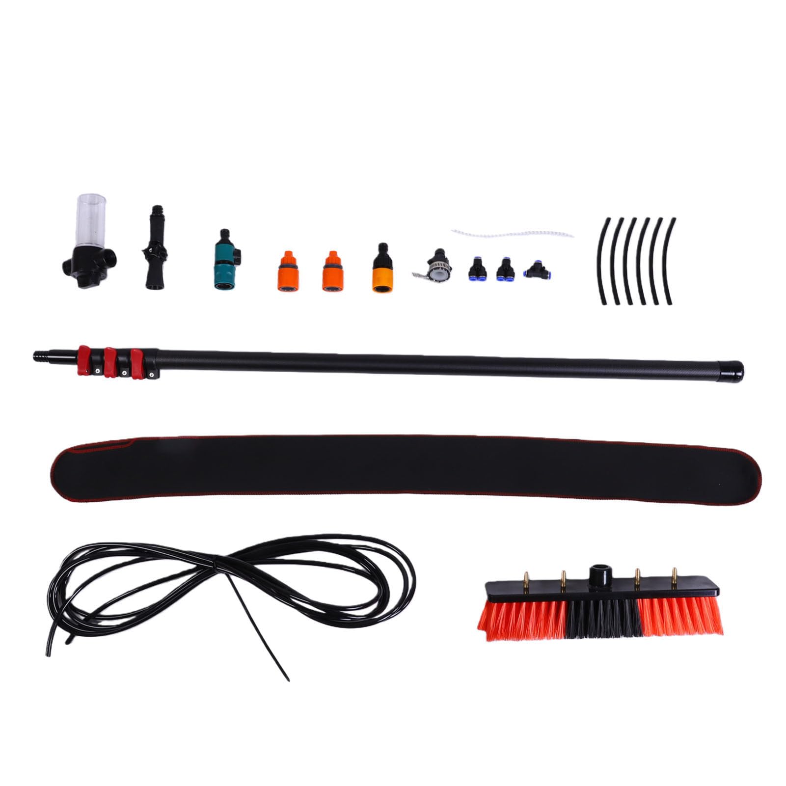 Generic de Limpieza de Ventanas con Poste Alimentado por Agua para una Limpieza Eficiente del Tejado - Kit de Cepillo de Panel Solar Telescópico de Fibra de Carbono de 3,6 M