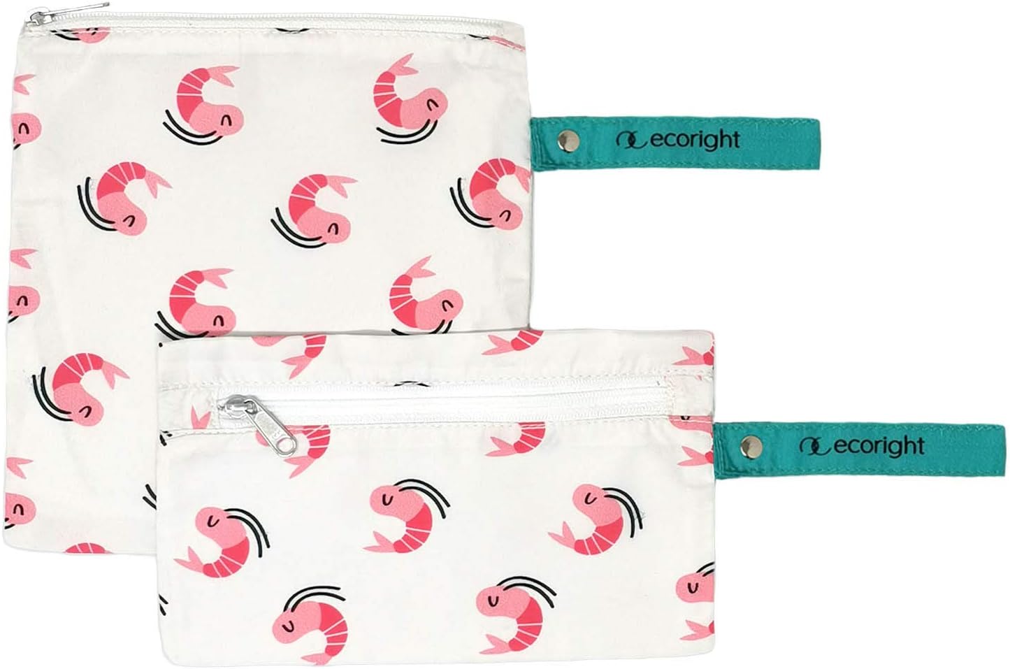EcoRight Eco Friendly Sandwich Bags RPET Reusable Snack Pouches with Zipper for Adults & Kids Lunch Bag, Travel Food Storage | Leakproof, Washable, FDA Grade, BPA-FREE | 1 Medium & 1 Large