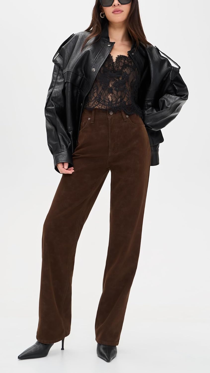 Good American Women's Better Than Suede Good True Straight Pants - Image 3