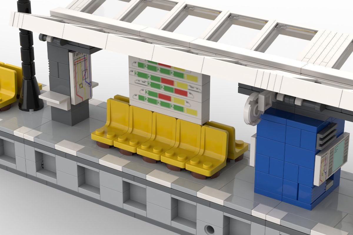 Plateforme modulaire moderne - 1 047 blocs de serrage - 106 cm de long - 8 modules combinables de manière flexible - avec des briques imprimées - Compatible avec les systèmes de blocs de