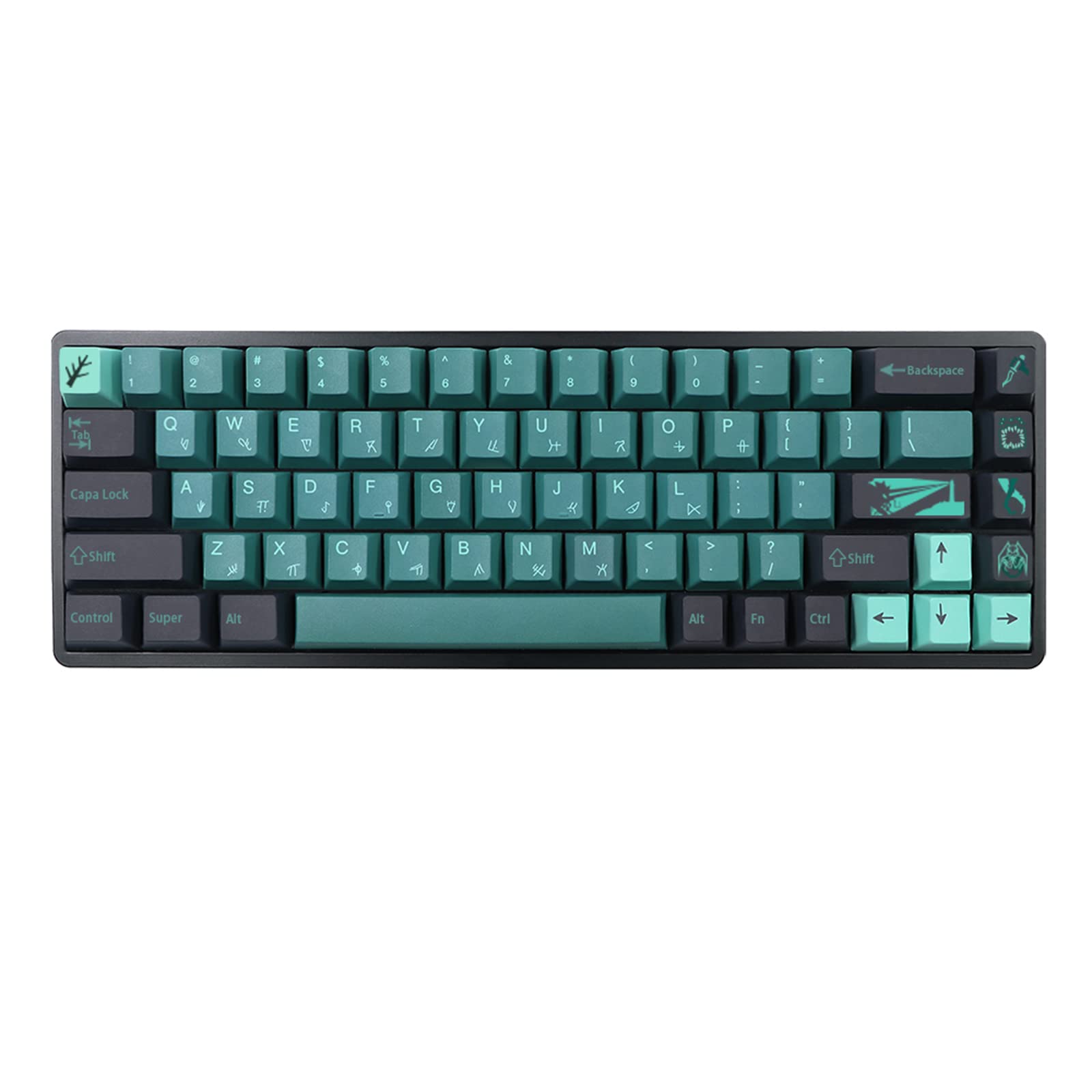 CASNO 135 klawiszy PBT Dye Subbed Keycap Cherry Profile For MX Switch and Clones klawiatura mechaniczna terror poniżej klawiszy do kluczy