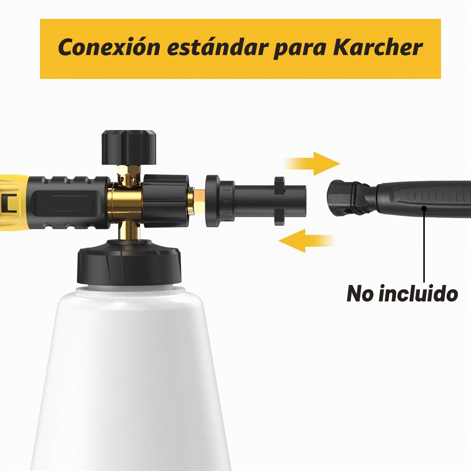 Lanza De Espuma De Nieve Para Lavadora A Presión Karcher K2 K3 K4 K5 K6 K7, Cañón De Espuma De Repuesto, Conexión Mejorada Y Dispensador De Jabón De Cuello Ancho, Boquilla De Pulverización Ajustable