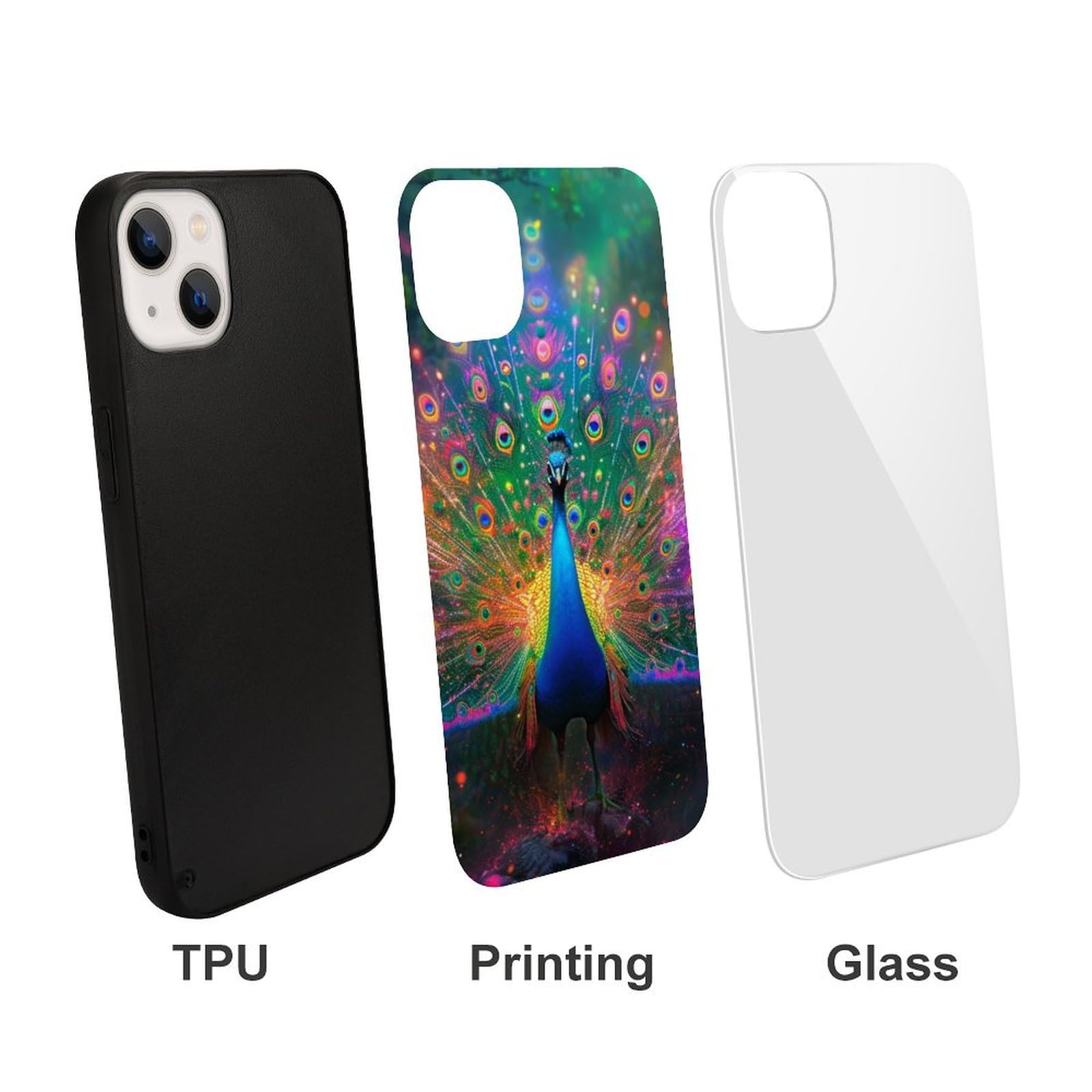 Amazon.com: CRIVOTA for iPhone 13 Mini Case - All-New Peacock