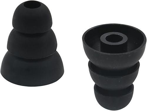 Miniatura 7 de ALXCD Puntas de oreja de triple brida, 6 pares de tamaños SML, triple brida, aislamiento de ruido, almohadillas de repuesto de silicona con agujero