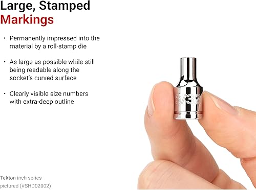 Miniatura 3 de TEKTON SHD90216 - Juego de enchufes de 12 puntos con rieles, 50 piezas (532-916 pulgadas, 0.157-0.591in)