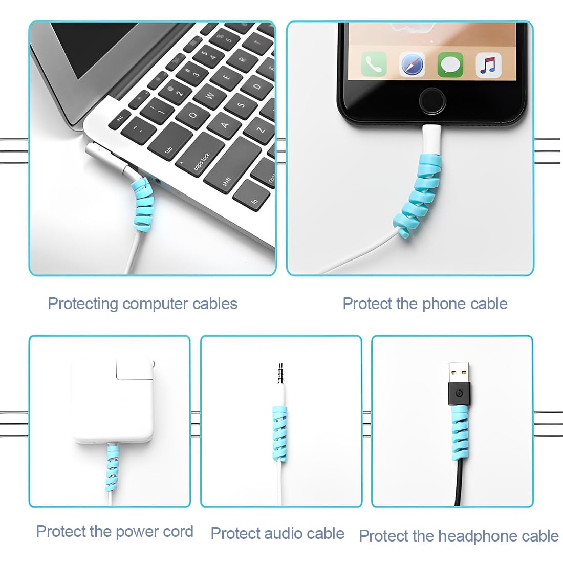 21 pezzi salvacavi per caricabatterie di tipo C,Proteggi Cavo, Proteggi Cavo Cellulare,protezione micro USB flessibile in silicone, protezione per cavo del mouse, adatta per tutti i telefoni cellulari