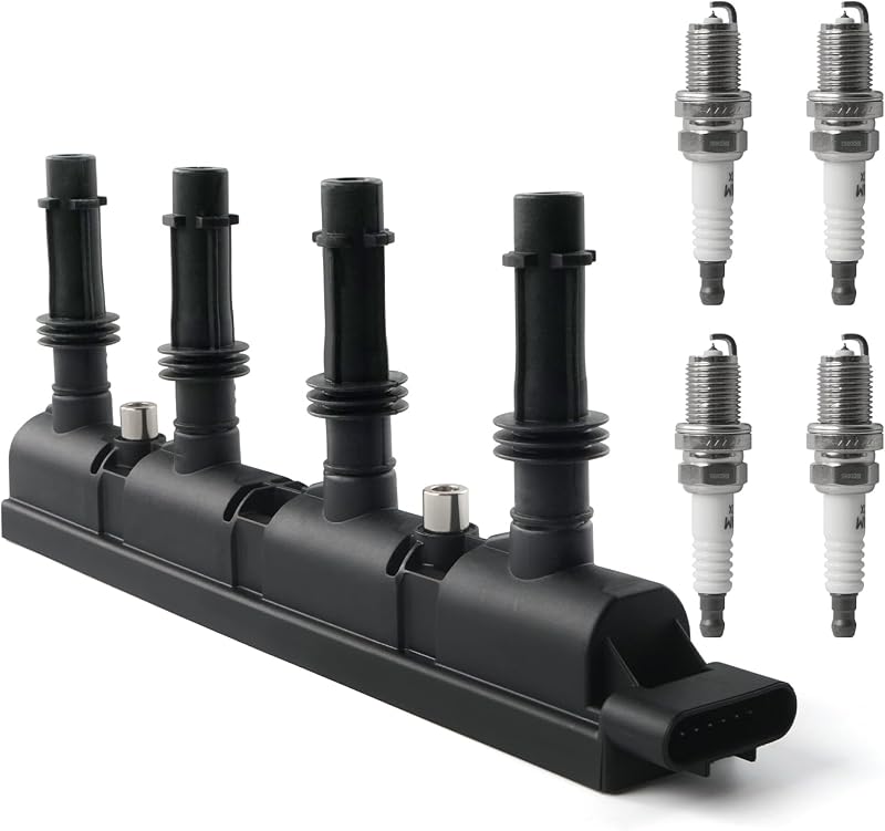 Bobina de ignição BELKEBIR UF669 com 4 velas de ignição de irídio – Kit