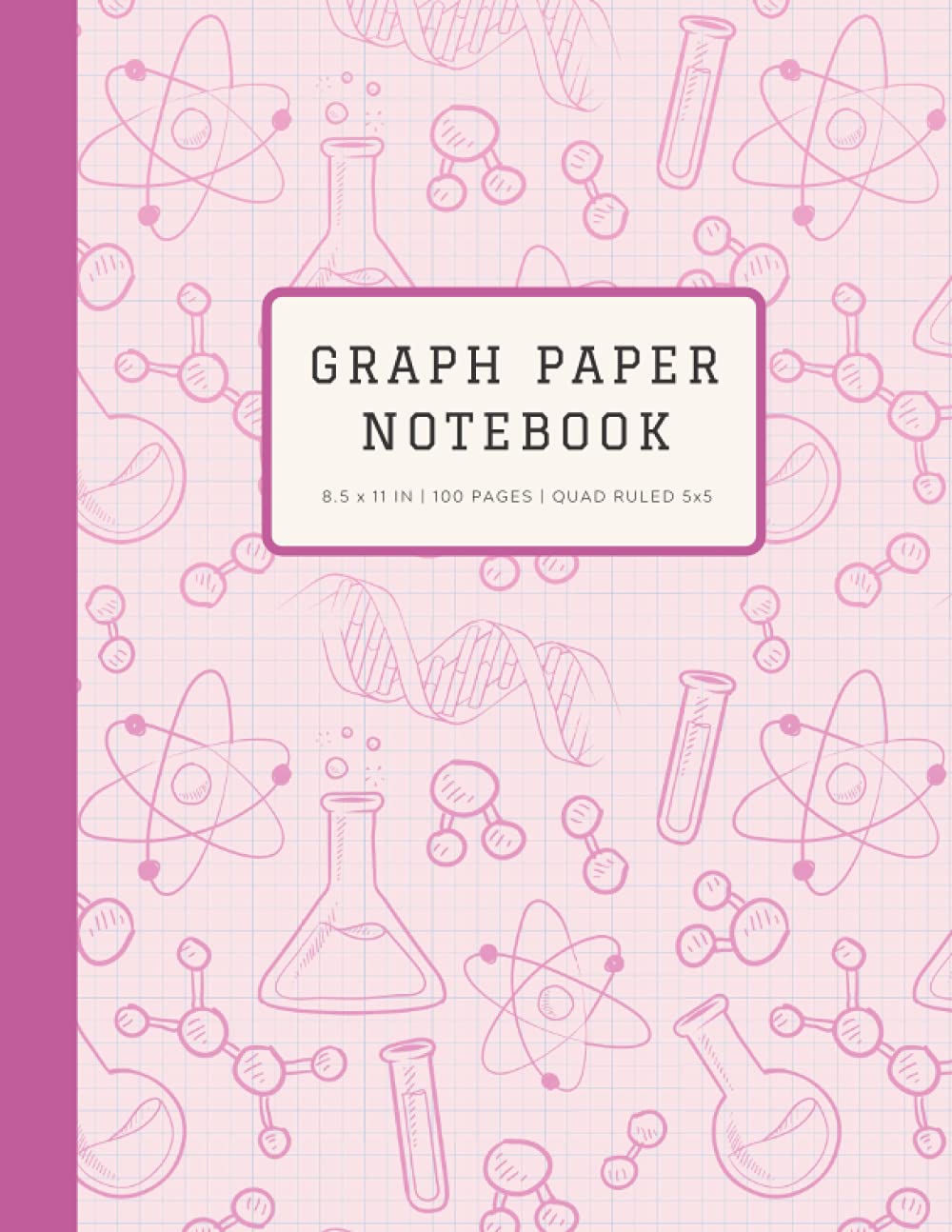 Graph Paper Notebook: Math and Science Graph Paper Composition Notebook - 8.5 x 11 Inches, 100 Pages Quad Ruled 5x5 (5 Squares Per Inch) | College ... Notebook Journal for Girls Cute Pink Cover