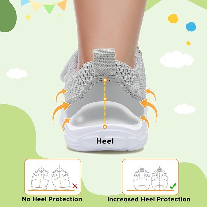 BARERUN Toddler Shoes Boys Girls Barefoot Shoes Kids Breathable Sneakers School Tennis Shoes Slip on Running Shoes Infant Toddler Walking Shoes