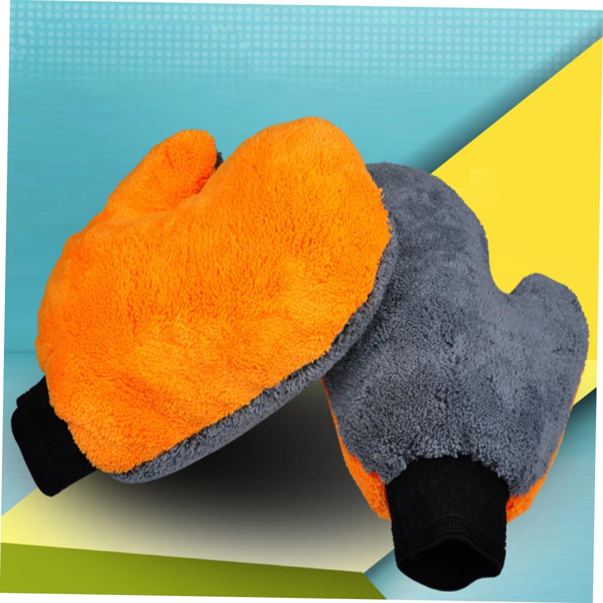 Coral Fleece Car Wash Mitt Ultra Water Absorption Lint and Scratch Cleaning Tool for Cars Trucks Boats and Rvs Multi-Functional Cleaning Gloves
