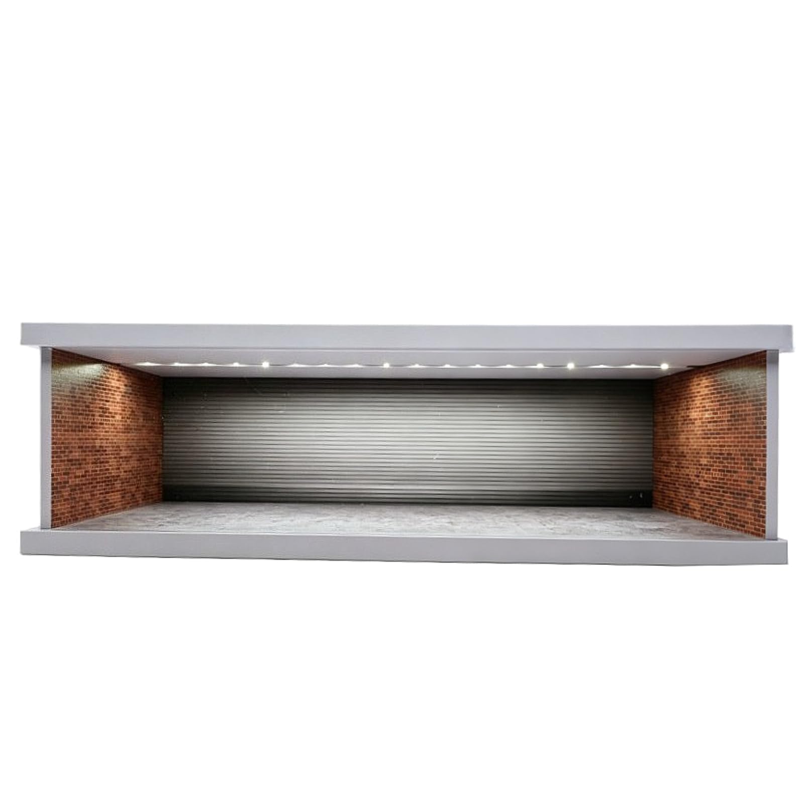Photo 1 of 1/43 Diorama Diecast Garage Model, LED Parking Lot Scene Display Case