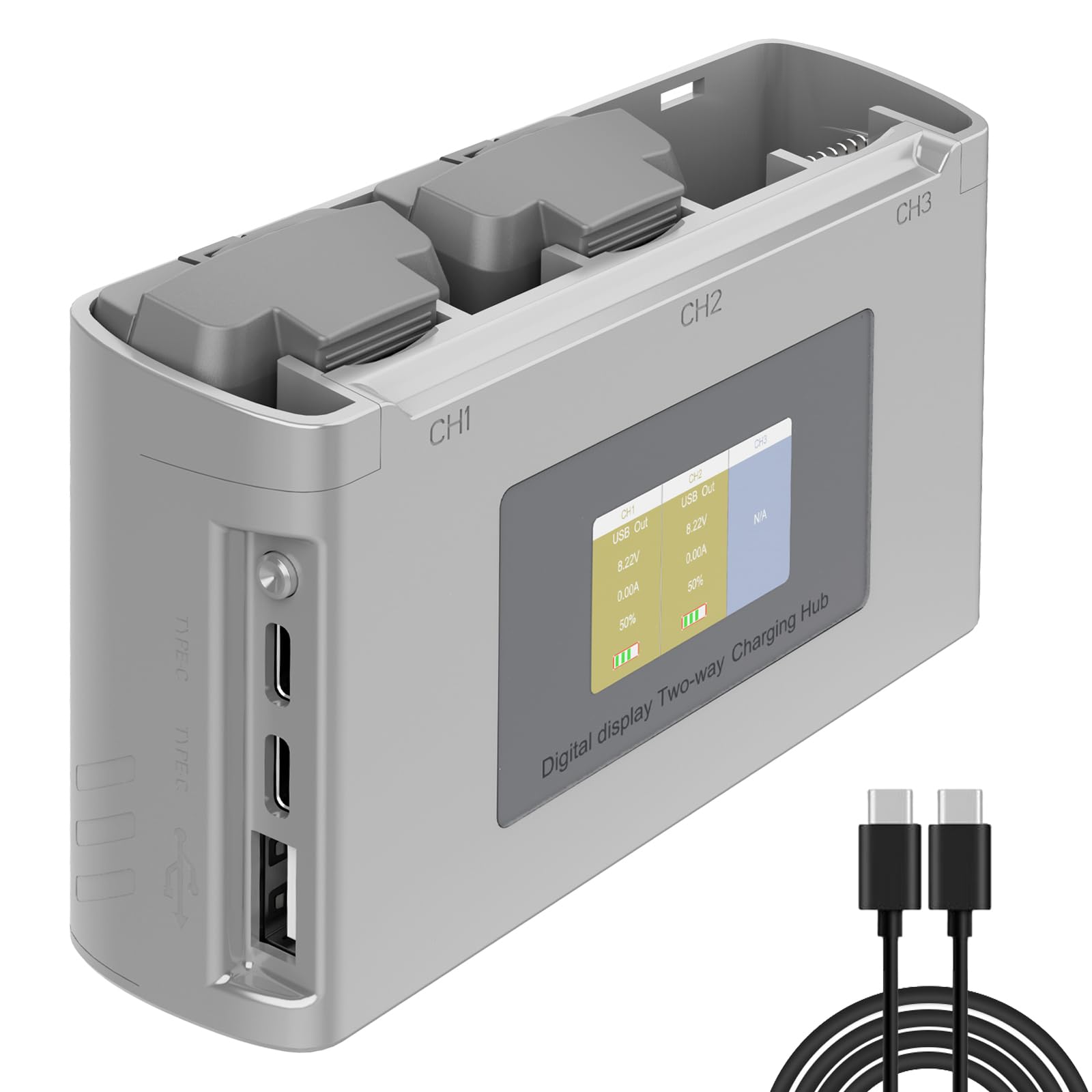 MVMOD Mini 4K/Mini 2 Battery 2Pack with Charging Station, 2400mAh 7.7V 31Mins Flight Time Intelligent Batteries for DJI Mini SE Drone with Display Two-Way Charging Hub