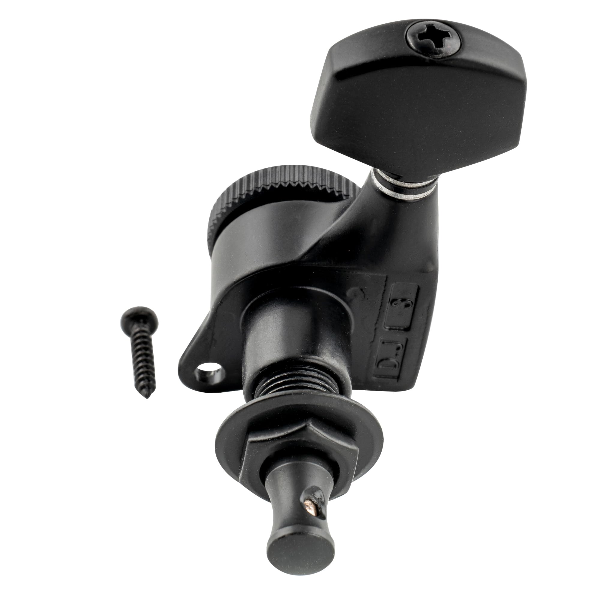 Musiclily Pro 6 en Línea Ratio 18:1 Sellado Guitarra Clavijeros Bloqueo Clavijas de Afinación con Botones Hexagonal Tornillo 45 Grados para Guitarra Eléctrica tipo Strat Tele, Negro