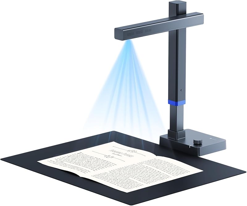 CZUR Shine Ultra A3 Escáner Portátil y Visor de Documentos Plegable con OCR 180+ Idiomas, LED Continuo para Windows y macOS (13 MP)