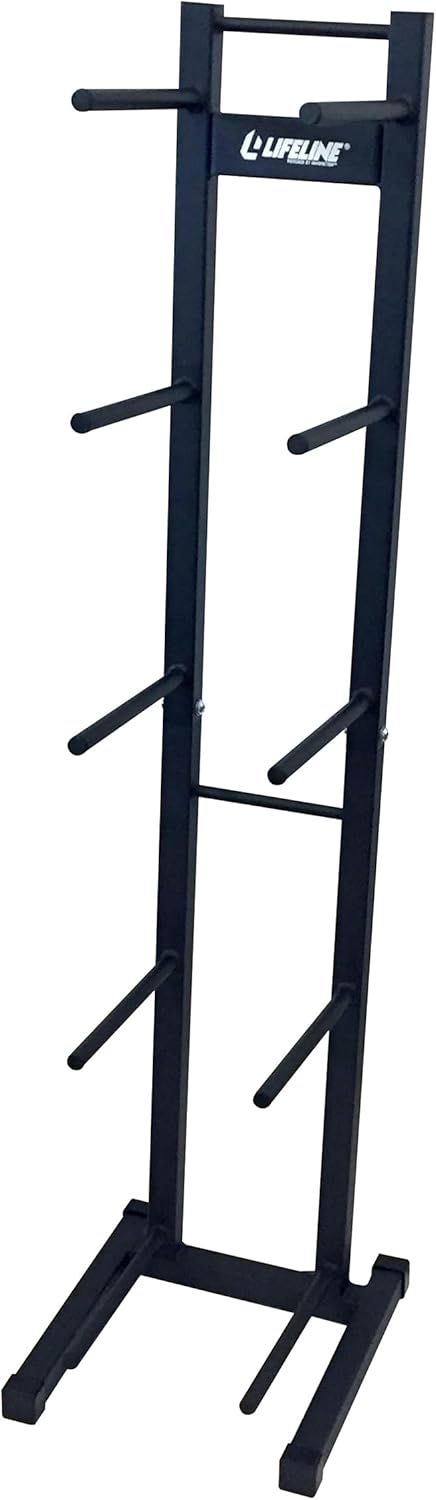 Lifeline Fitness Vertical Medicine Ball Rack with Powder-Coat Finish – Space-Saving 5-Tier Storage for Home & Gym