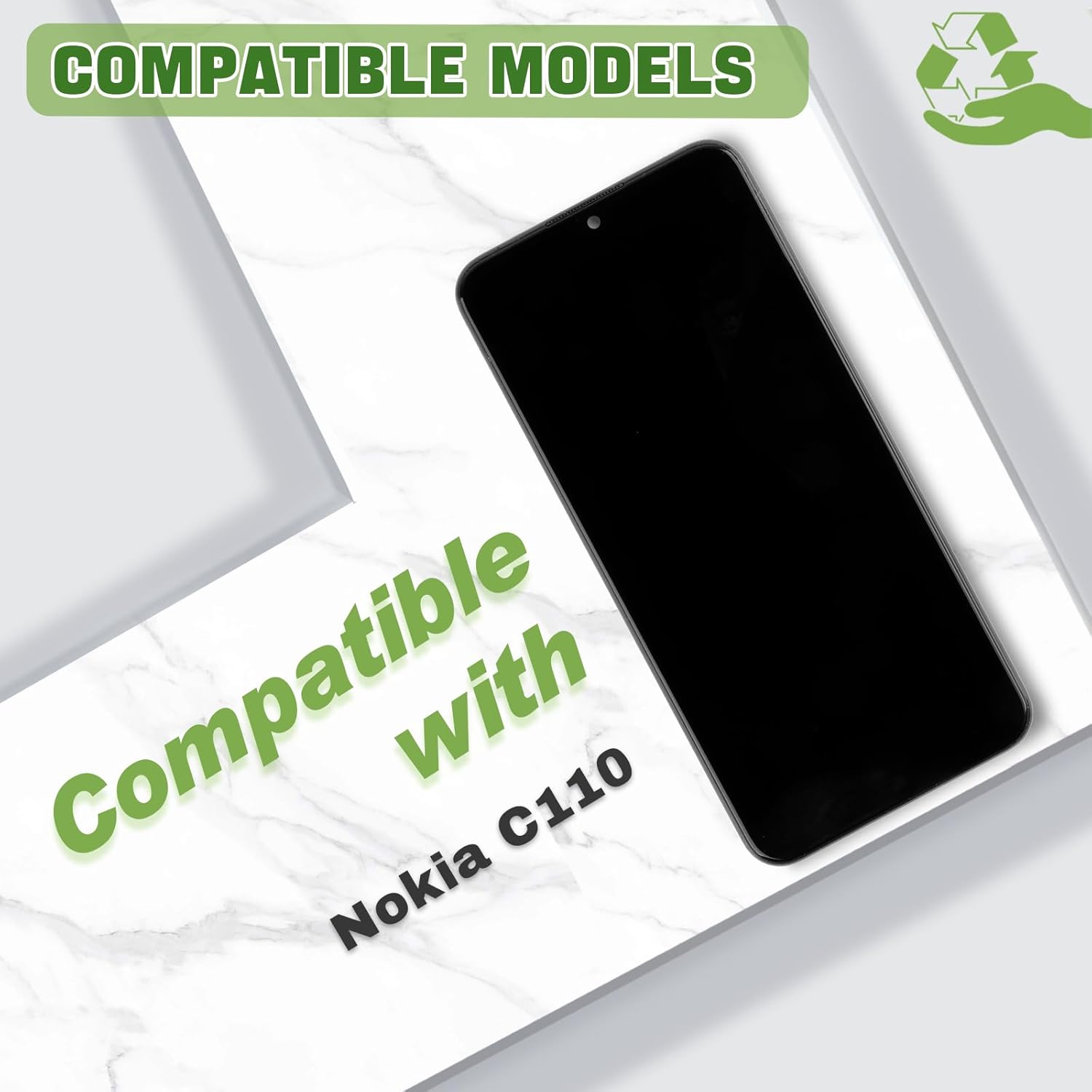LCD Display Compatible with Nokia C110 N156DL-6.3"（Black with Frame） Touch Screen Digitizer Assembly Replacement + Tools