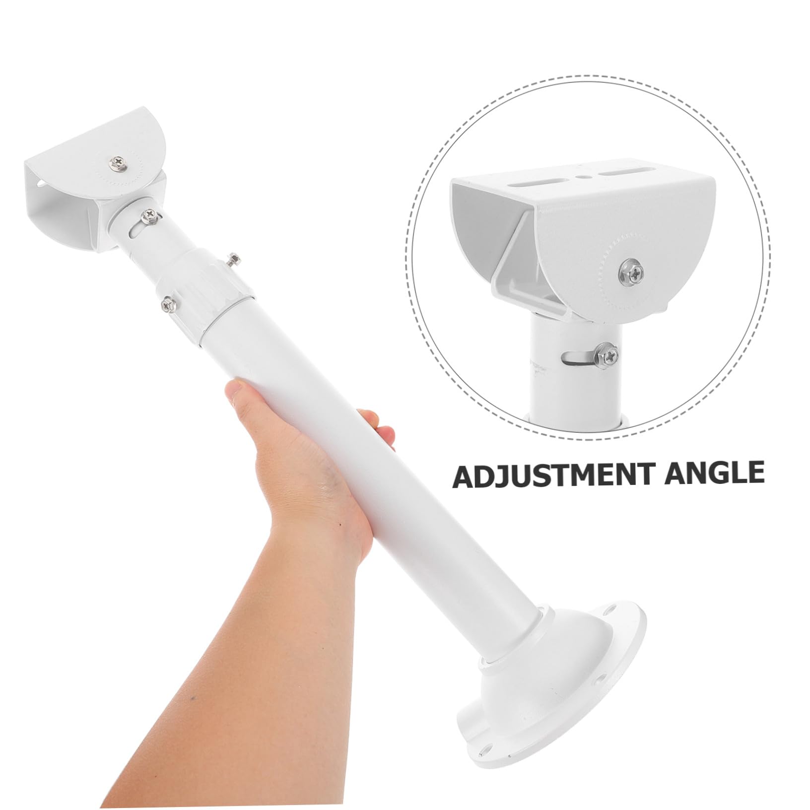 Soporte de Montaje para Cámara de Seguridad y Exterior, Bastidor Ajustable de Aleación de Aluminio (30-60 Cm), Compatible Cctv, Rotación 360°, Adecuado para Interior y Exterior,