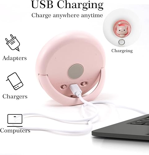 Miniatura 7 de Luz nocturna de gato rosa, luz con sensor de movimiento, luz nocturna magnética recargable inalámbrica para niños, lámpara de gato de brillo