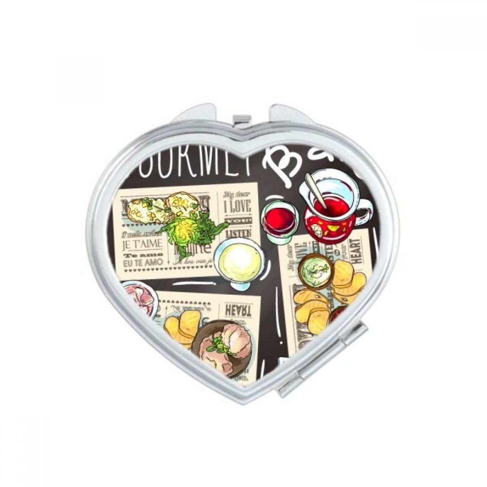 Miroir compact France Coeur multicolore parfait pour votre sac à main lors de vos sorties