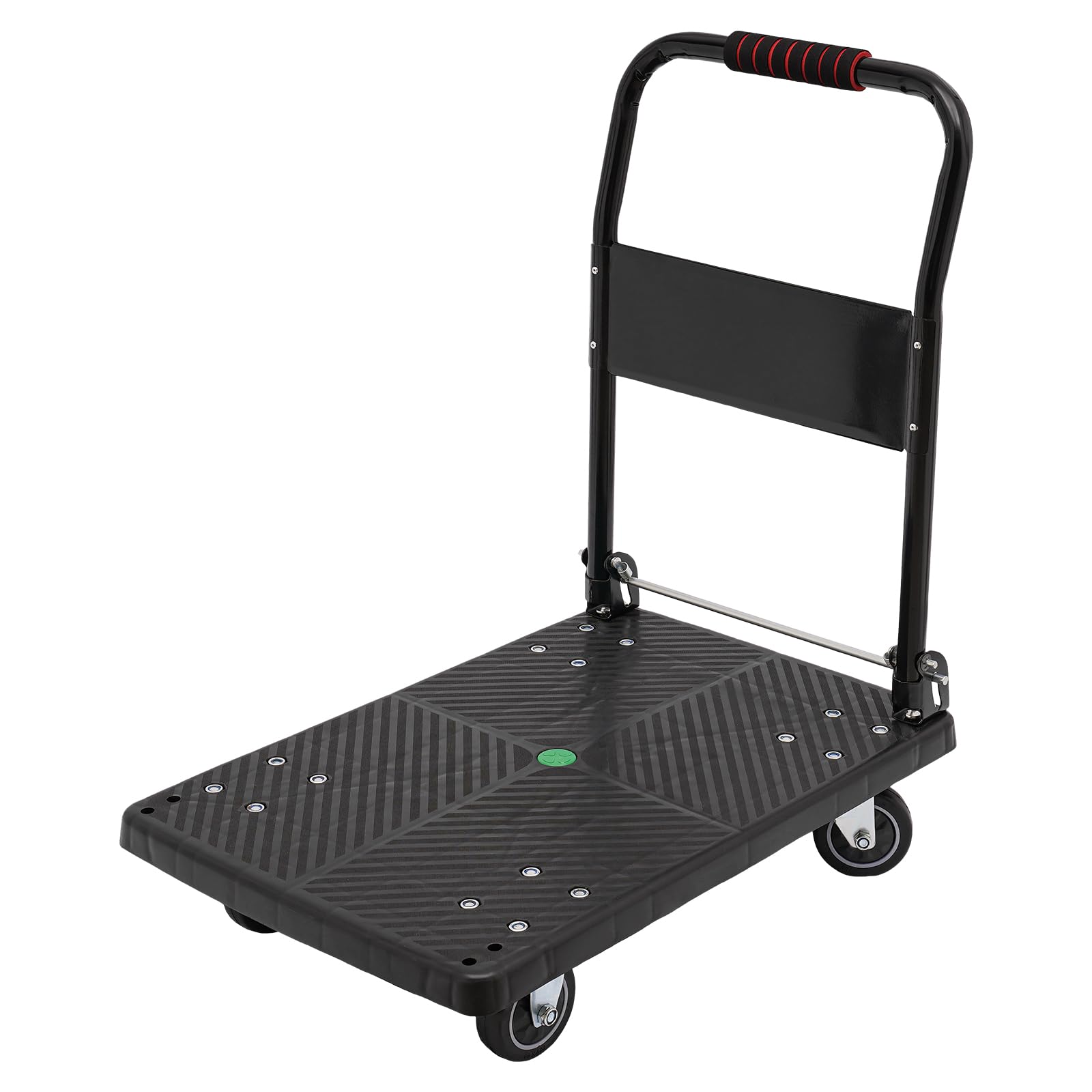 Chariot de transport pliable, chariot à plateforme, capacité de charge jusqu'à 150 kg, aide au transport avec roulettes pivotantes, chariot pliable silencieux en acier pour ménages, logistique