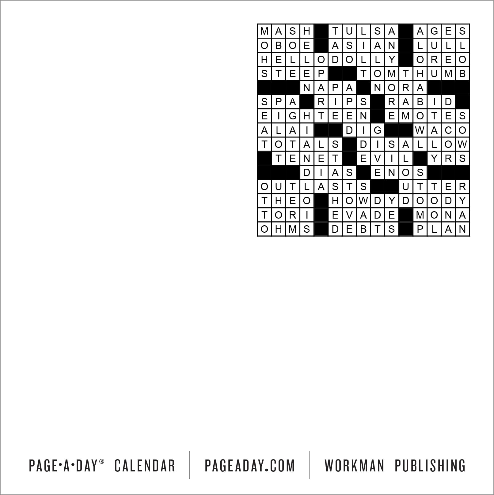 Mensa 10Minute Crossword Puzzles PageADay Calendar 2024