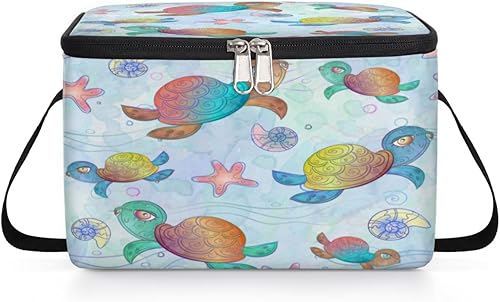 Miniatura 8 de QsirBC Coloured Turtles Insulated Lunch Bag Women Reusable Lunch Tote Square Meal Bag for Adults Men Cooler Lunch Box for Work Travel Picnic Food