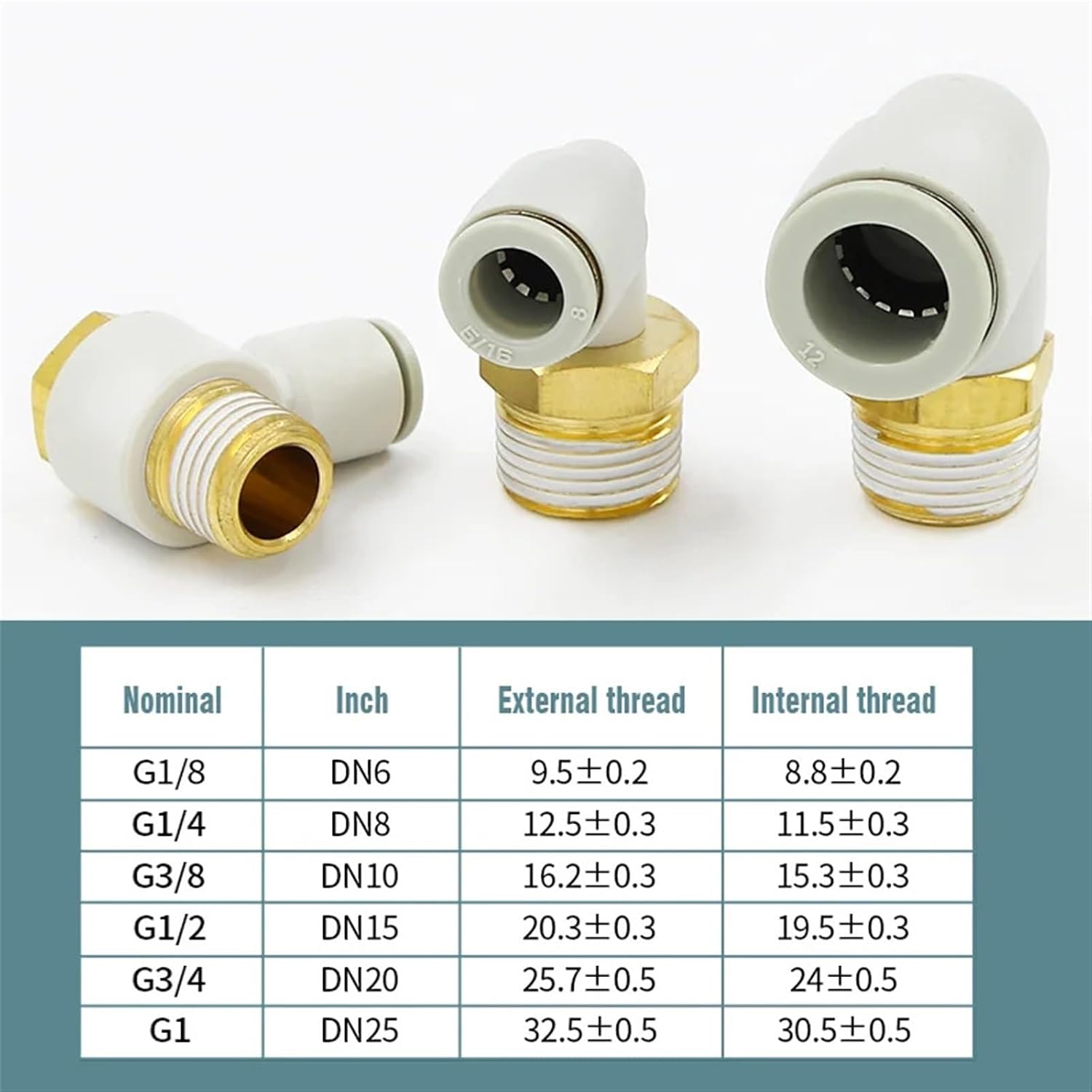 10PCS Type Fittings KQ2V Universal male elbow(08-03S)