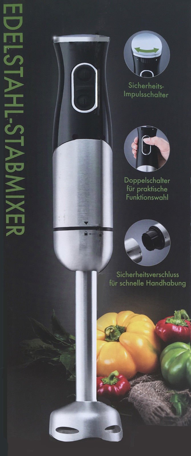 ito electronics stab-mix frullatore a immersione, acciaio inossidabile, argento