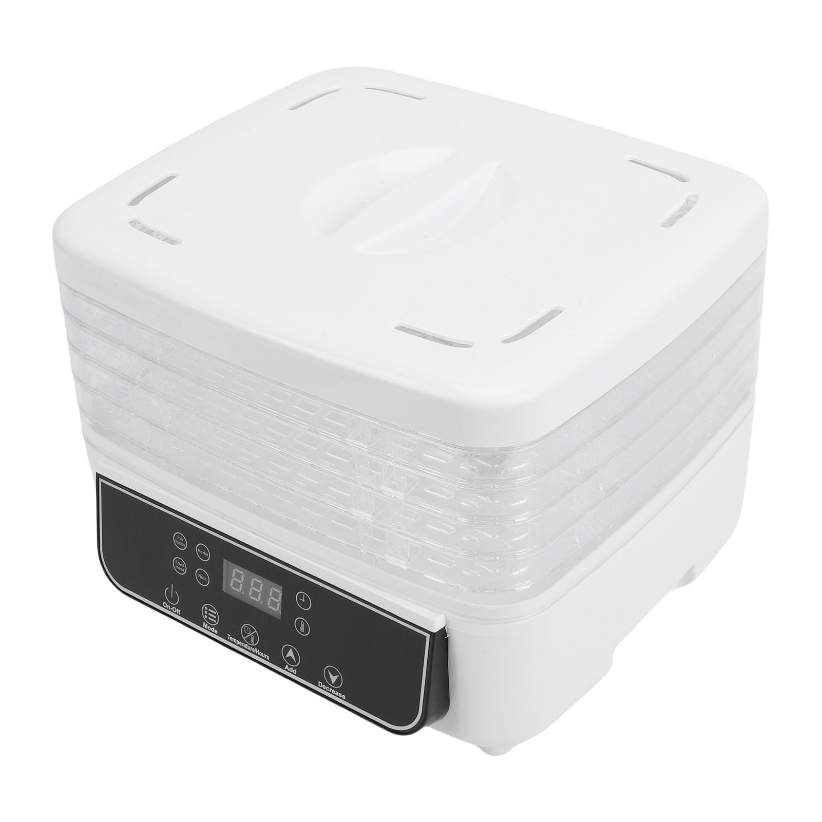 Annadue Suszarka do żywności, 5-tacowa Elektryczna Liofilizator z Zegarem Cyfrowym, Przepływ Powietrza 360°, Kontrola Temperatury, łatwa Obsługa, do Owoców, Warzyw (Wtyczka UE 220 V)