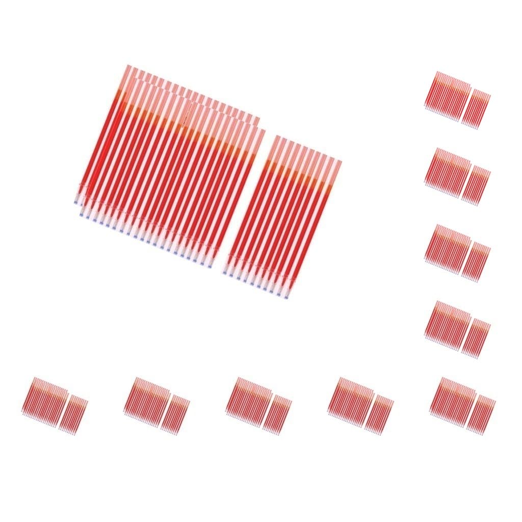 Juego de 10 recambios de bolígrafo borrables con calor para costura, 50 unidades, color rojo