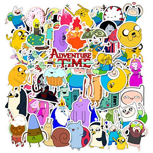 50 Pcs Cartoon Adventure Time with Finn and Jake Stickers for Water Bottles Hydroflasks Skateboard Decal Stickers for Teens, Girls, Boys, Adults Laptop Stickers (Adventure Time with Finn and Jake)