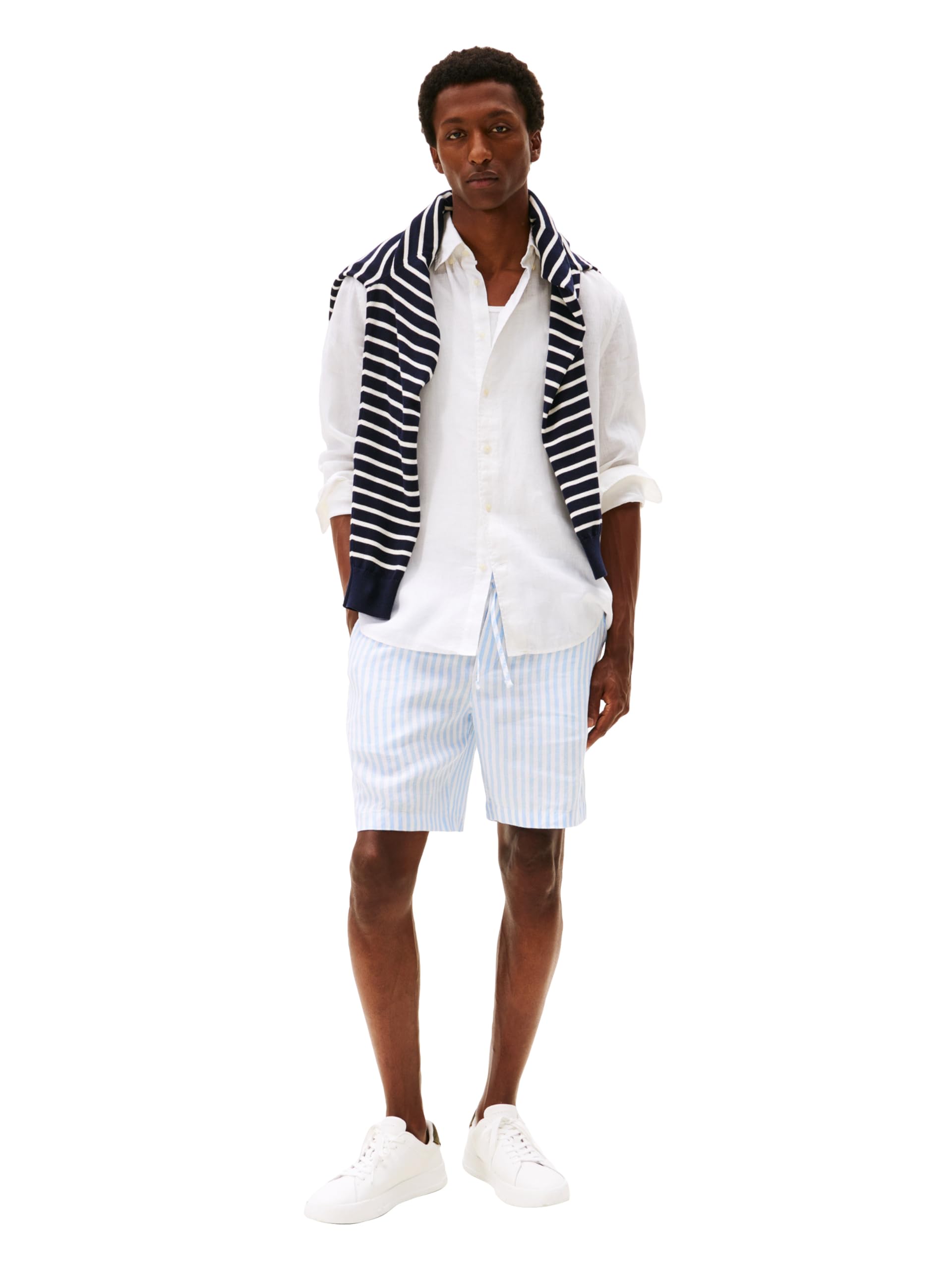 Tommy Hilfiger Long Sleeve Casual Linen Button Down Shirts In Regular Fit Camisas Casuales de Lino de Manga Larga con Botones y Ajuste Regular Hombre