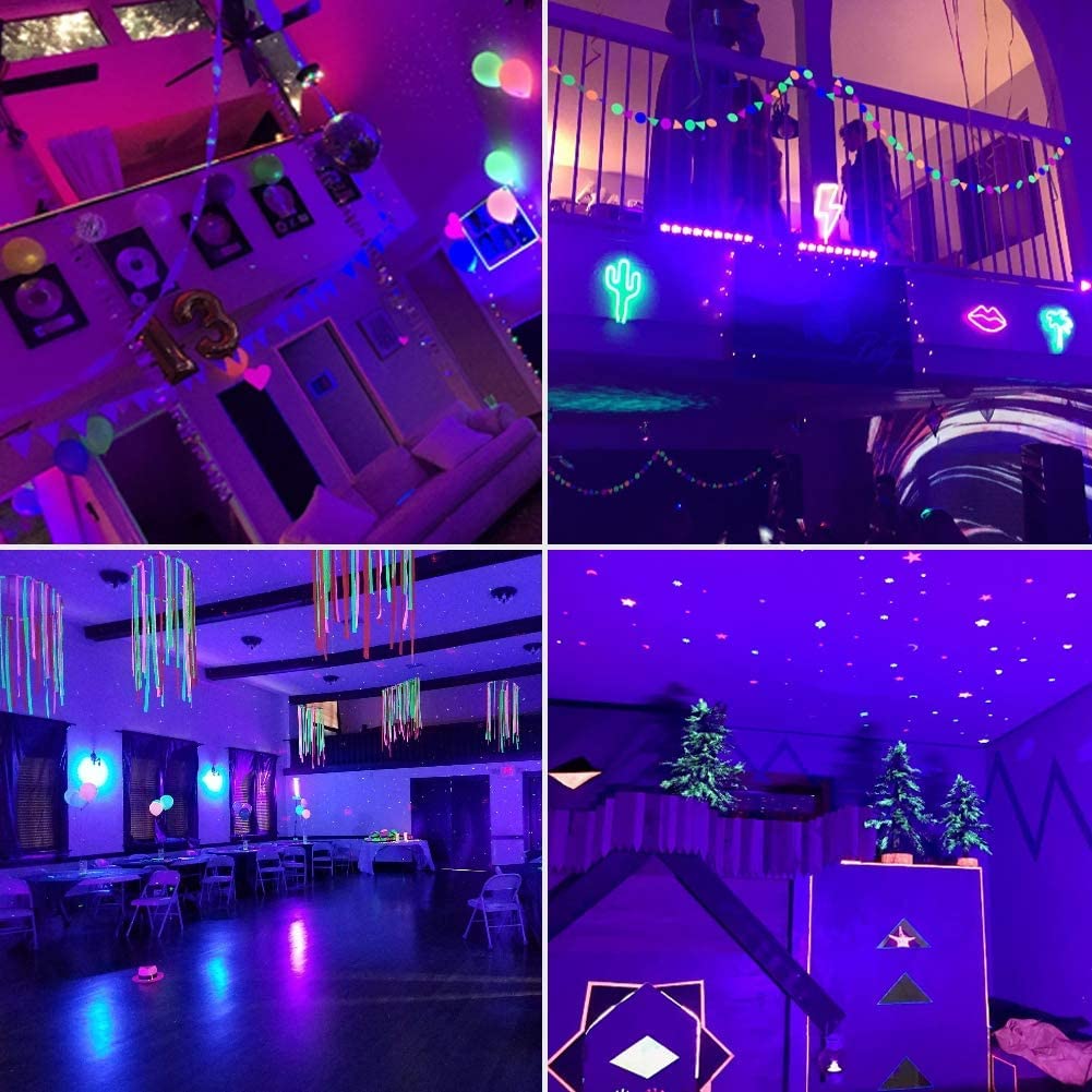 UKing Luce Effetto UV 12 LED X 3W Luce Nera UV Bar con telecomando e DMX 512 Suono Attivato Palcoscenico Llluminazione per DJ Discoteca Bar Festa Matrimonio Compleanni Concerti (1 pz)