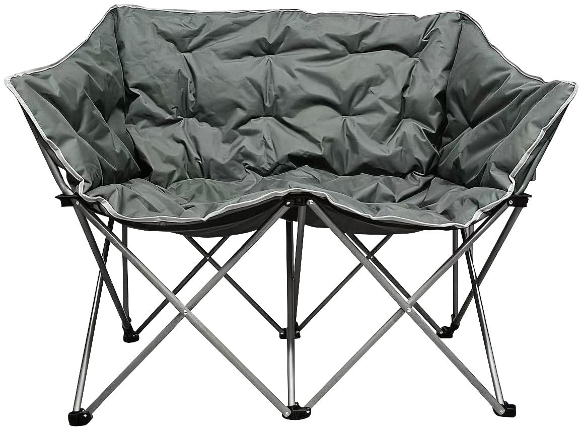 Semptec Urban Survival Technology Campingstuhl faltbar: Klappbarer Doppel-Campingstuhl für 2 Personen, bis 300 kg, grau (für Zwei, tragbar)
