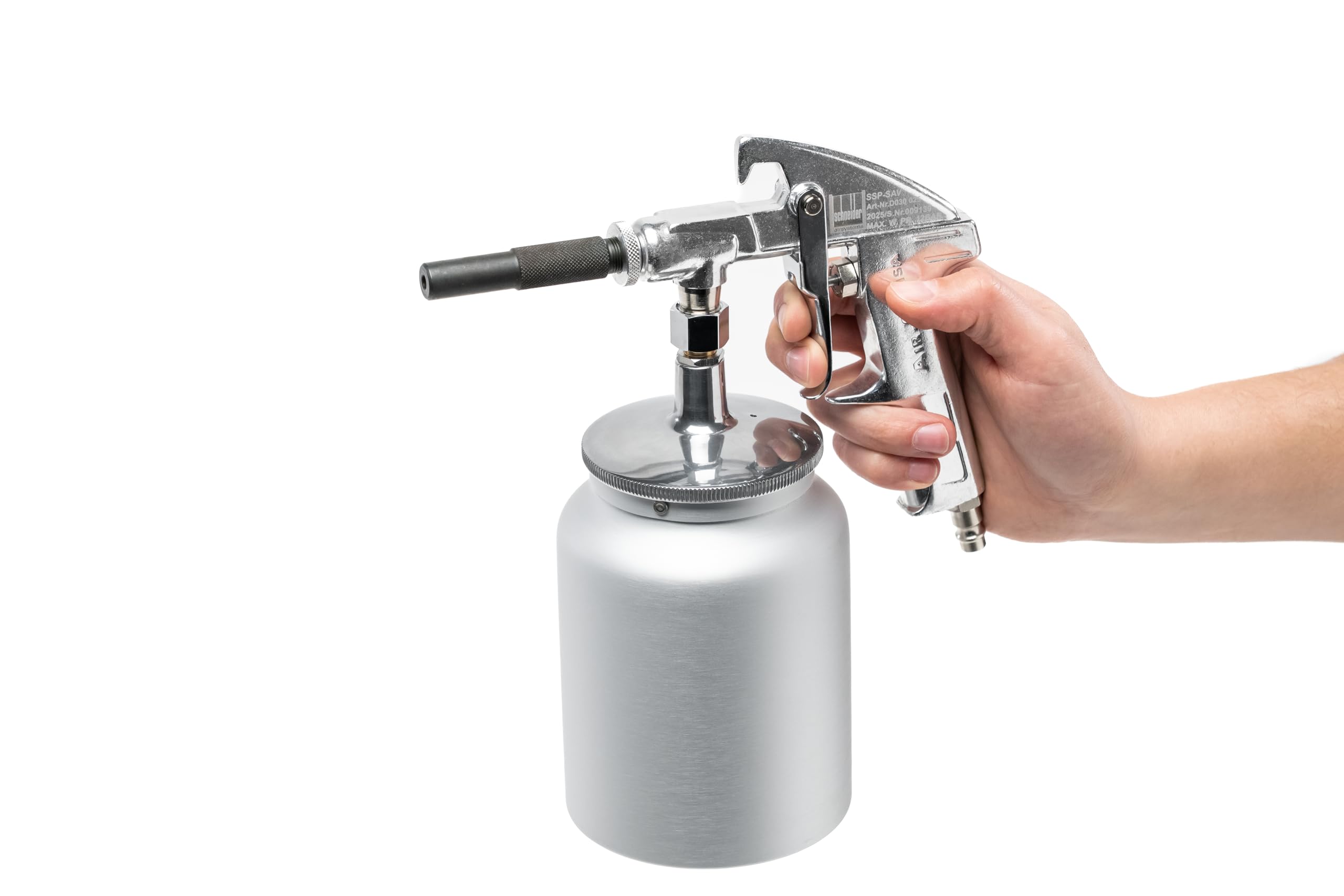 SCHNEIDER SSP-SAV Pistolet de sablage avec ventouse de 1 l, buse de 5 mm, consommation d'air 280 l/min, pression de travail 7 bar