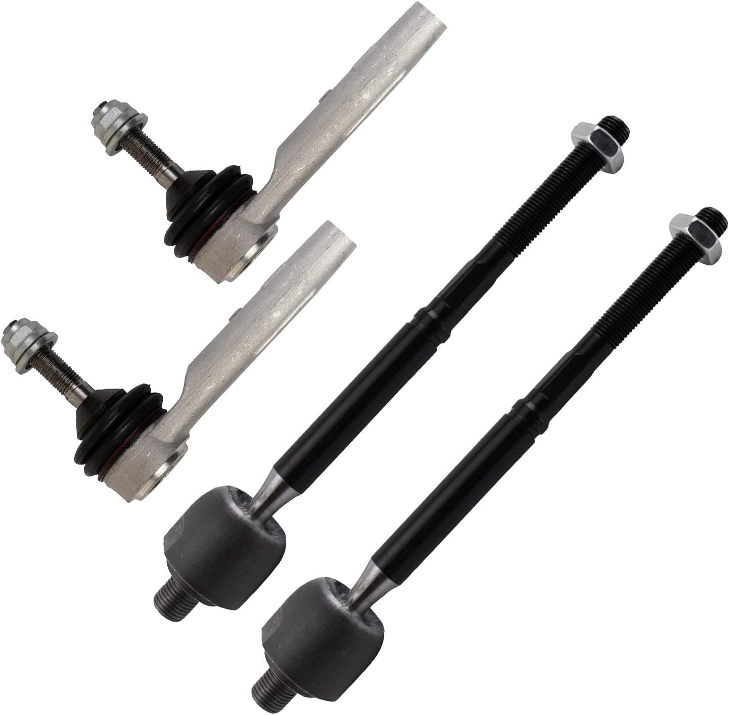 TRQ Front Inner and Outer Tie Rod Set Compatible with 2016-2020 Tesla S X